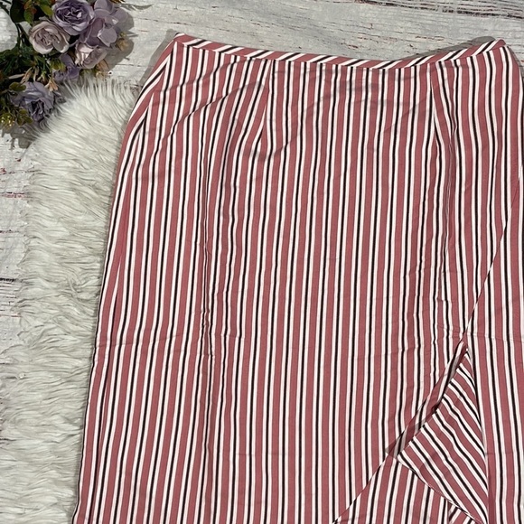 NWT TED BAKER Coryn High Waist Ruffled Striped Pencil Midi Skirt - Picture 10 of 11